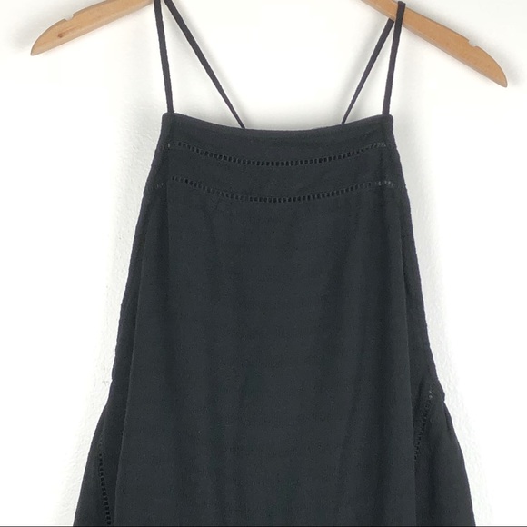 FREE PEOPLE jumper overall dress Medium black d102 - Picture 2 of 8